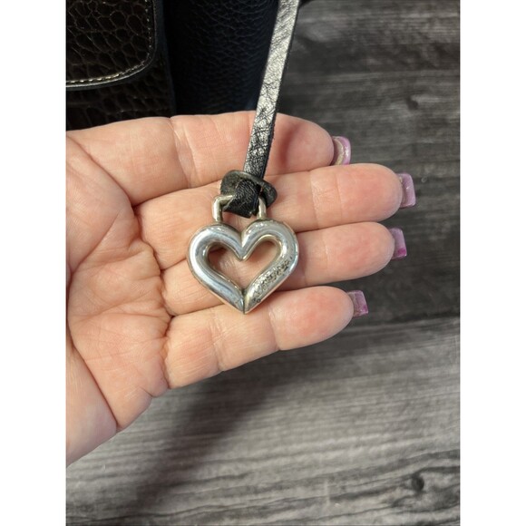 Vintage Brighton Purse Black And Brown Leather Handbag w/ Embossed Crocodile - Picture 11 of 12